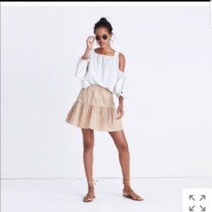 Madewell Tan Ruffle Hem Khaki Skirt Size 10